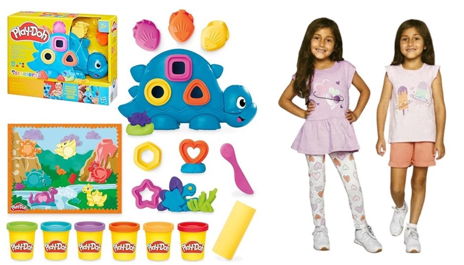 KIDS BUNDLE: PEKKLE 4-Piece Outfit Set (Size 4) + Play-Doh Shapes & Colors