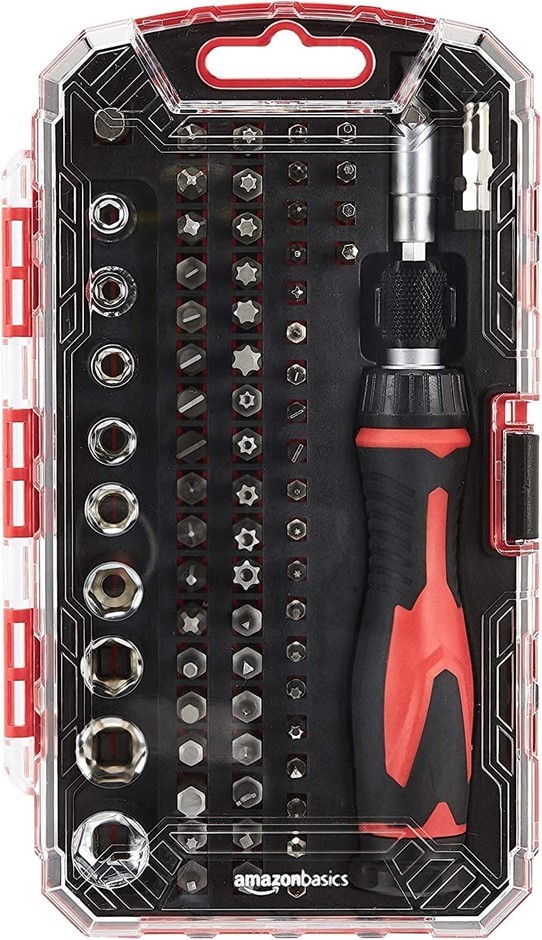 AMAZON BASICS 73pc Magnetic Ratchet Wrench and Screwdriver Set.