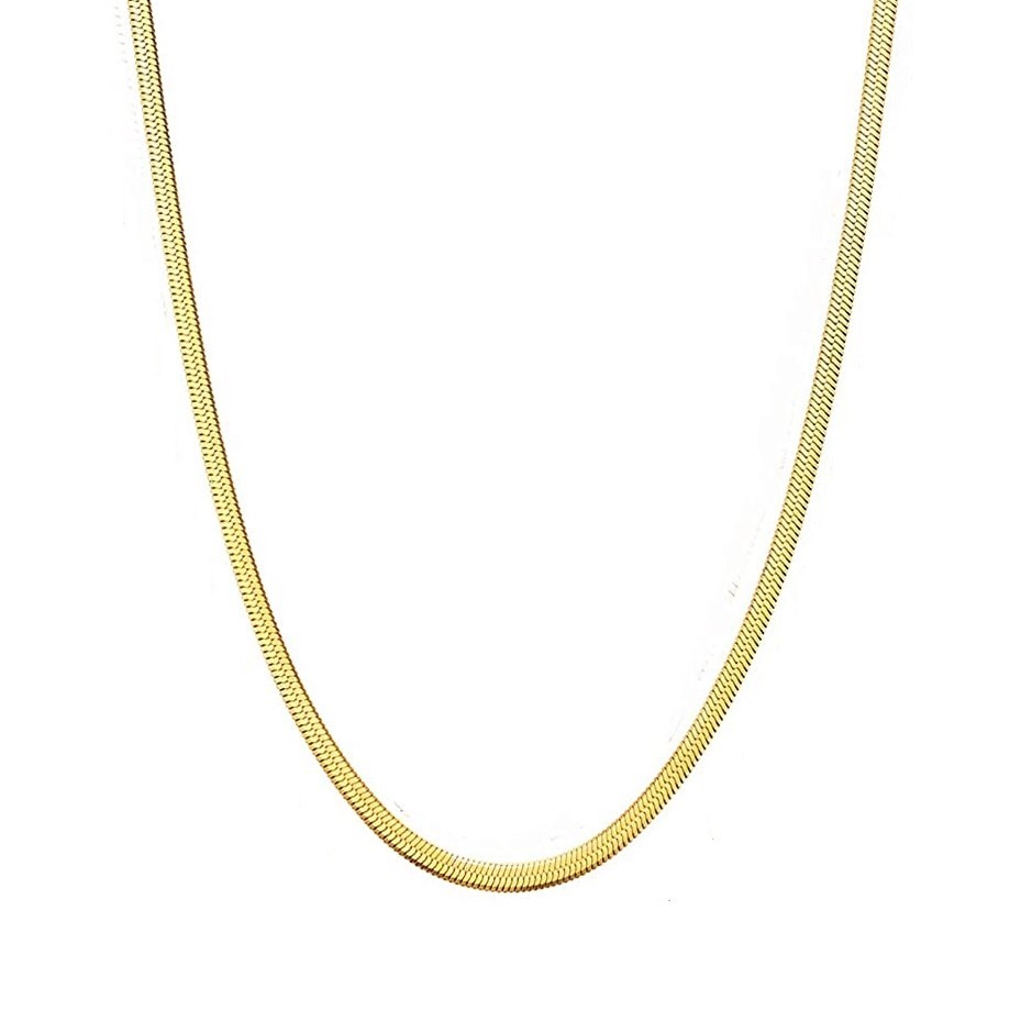 Quality Classic Stainless Steel 2mm Snake Chain Necklace -16 Inches(Yellow)