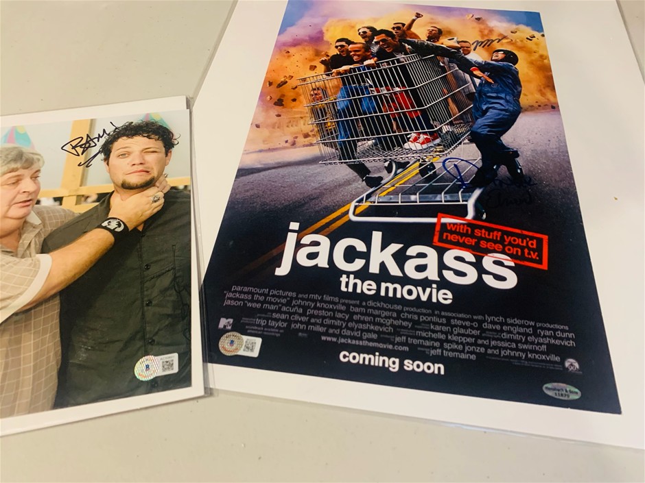 Jackass and Viva La Bam signed memorabilia multiple autographs