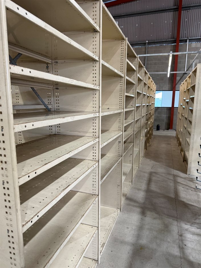 140 sets x Cream shelving with light system