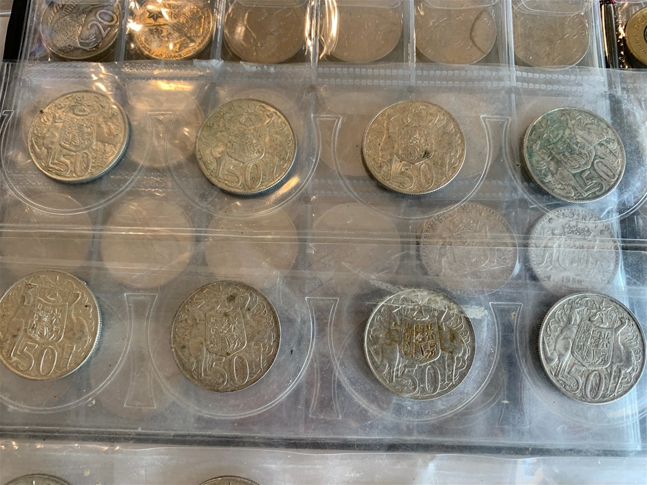 Coin collection Banknotes etc Australian silver coins old coins