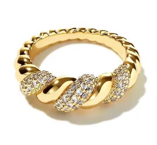 GRA Moissanite white Brilliant 925 Sterling Silver Gold Vermeil Ring 9US