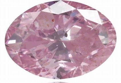 0.24 carat natural purple pink oval shape diamond