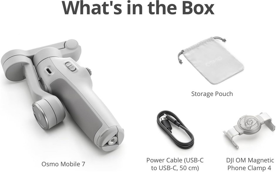 DJI Osmo Mobile 7 Gimbal Stabilizer for iPhone, Android, Built-in Tripod, U