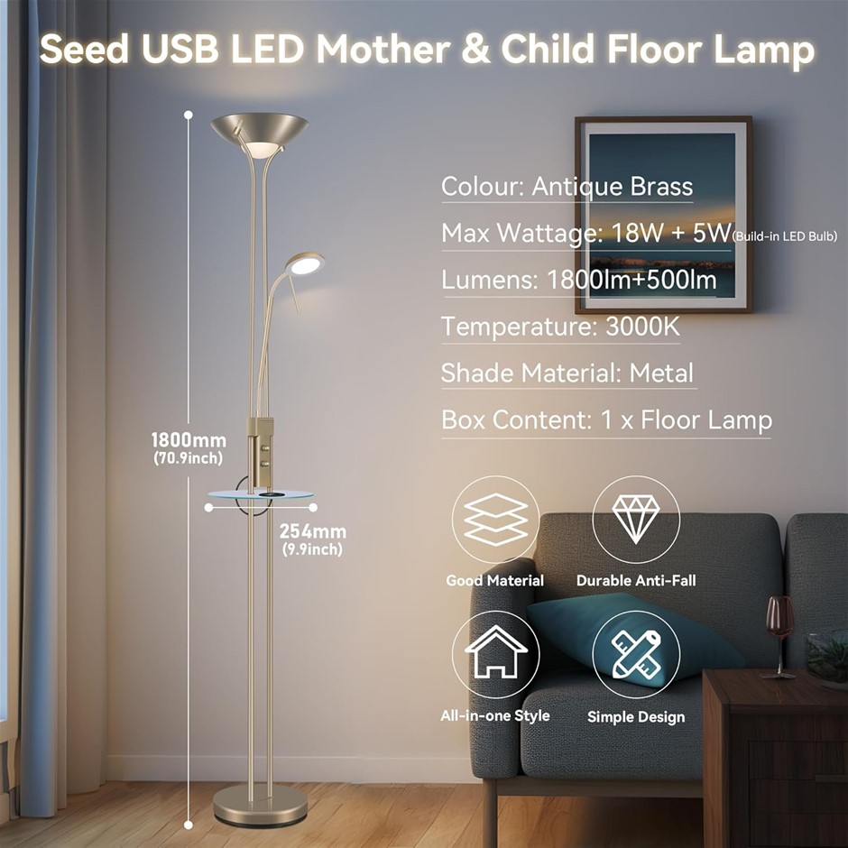 LEXI LIGHTING Mother and Child Floor Lamp, 2 Lights