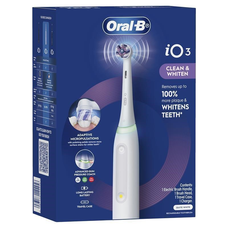 ORAL-B iO Series 3 Rechargeable Electric Toothbrush, White