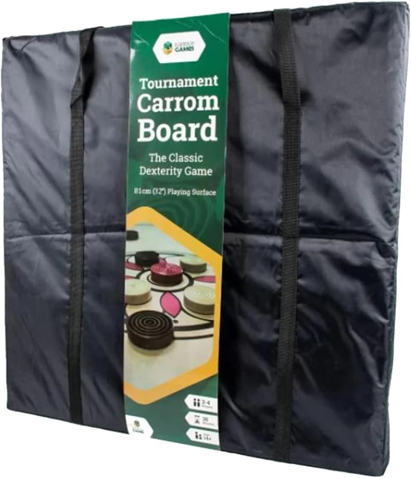 LET'S PLAY GAMES Tournament Carrom Board, 81 cm Board.