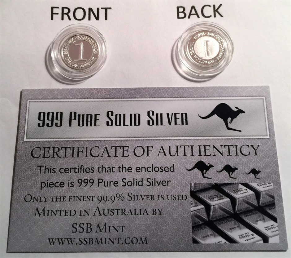 Global Trade Unit 1 Gram (Approx) 999 Pure Silver Coin Certificate, Invest