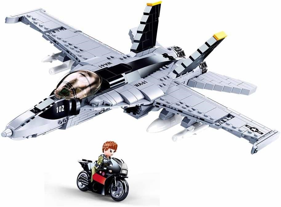 SLUBAN MODEL BRICKS F-18 US Hornet Fighter Jet Airplane Air Force - M38-B09
