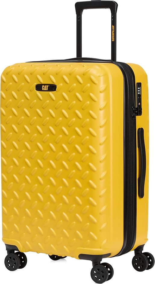CAT Industrial Plate Travel Suitcase with Double Spinner Wheels and TSA Loc