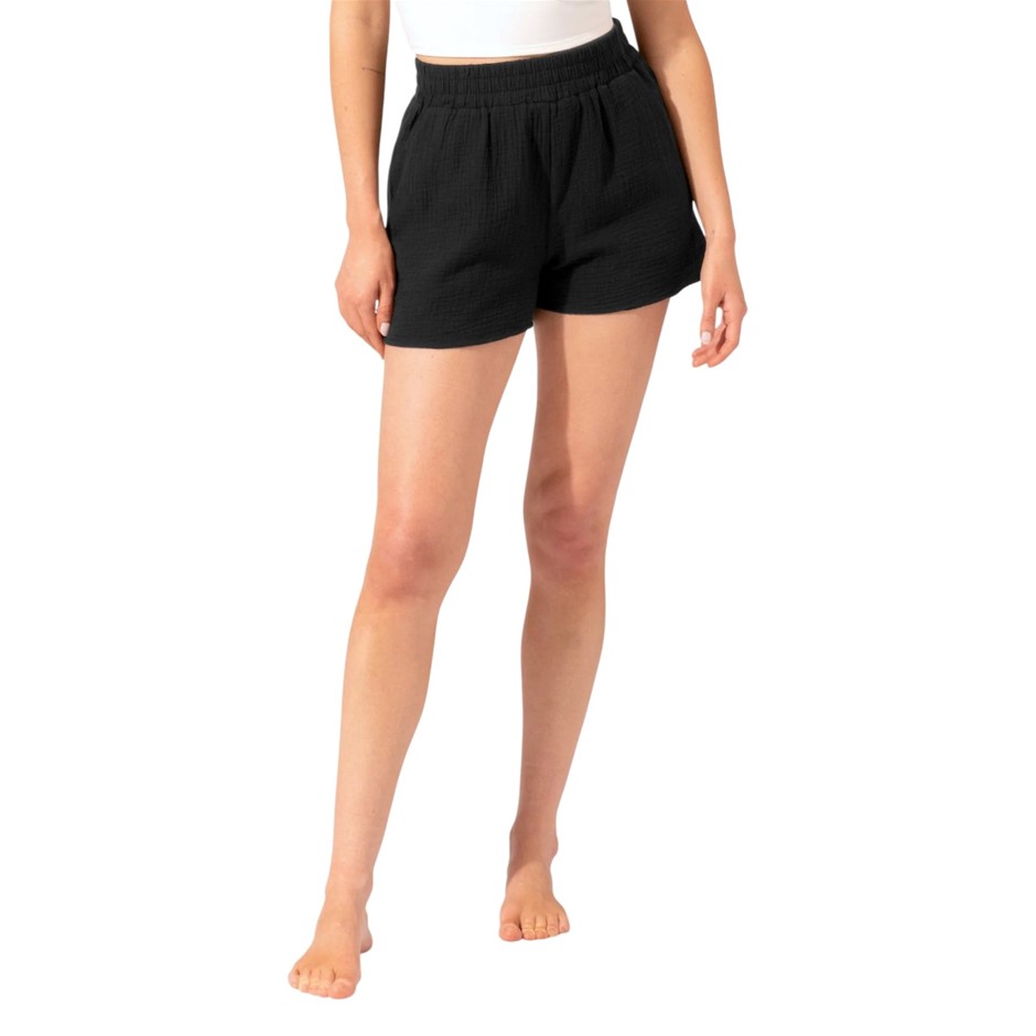 BOSTON TRADERS Women's Gauze Shorts, Size XL, 100% Cotton, Black.  Buyers N
