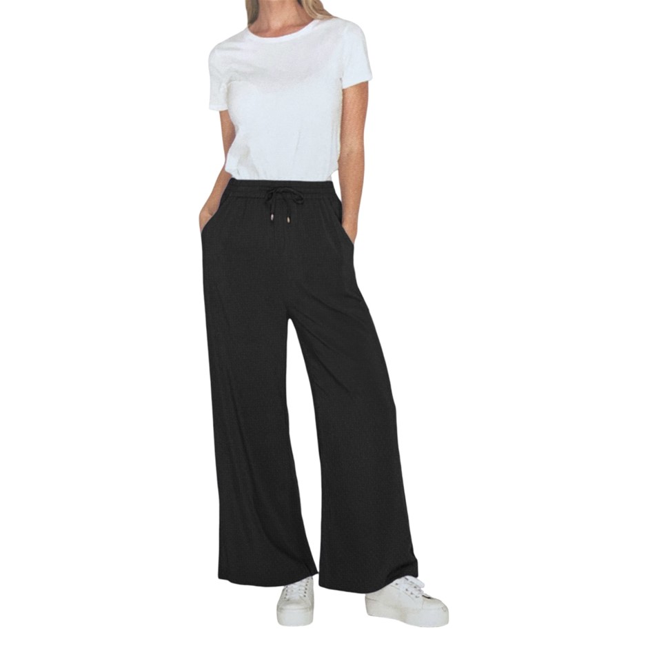 ADVENT Women's Ava Palazzo Lounge Pants, Size M, Black. Buyers Note - Disc