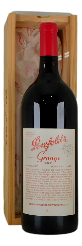 Penfolds Bin 95 Grange 2005 Signed by Pe