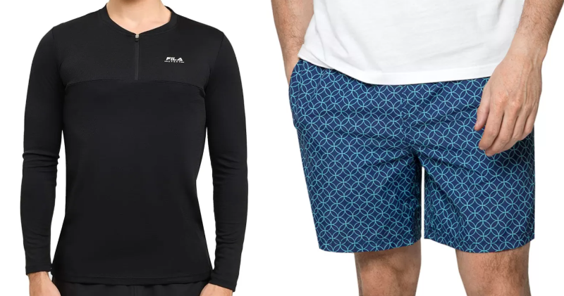 BUNDLE: FILA Men's Ryan Active Top, Black, Large. X COAST Men's Board Short