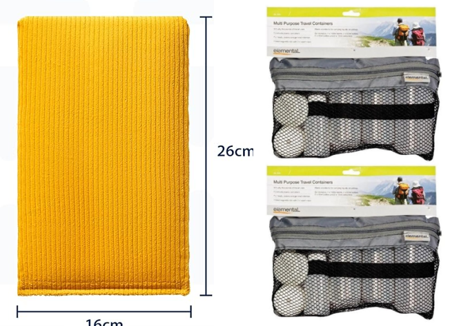 BUNDLE: BODICHEK Hot/Cold Wheat Pack Small Yellow x 2 Sets of ELEMENTAL Mul