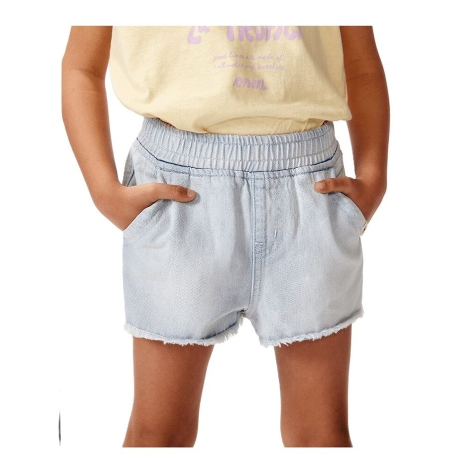 RIP CURL Girl's Tara Shorts, Size 5-6, Blue Ice. RRP: $49.99. Buyers Note