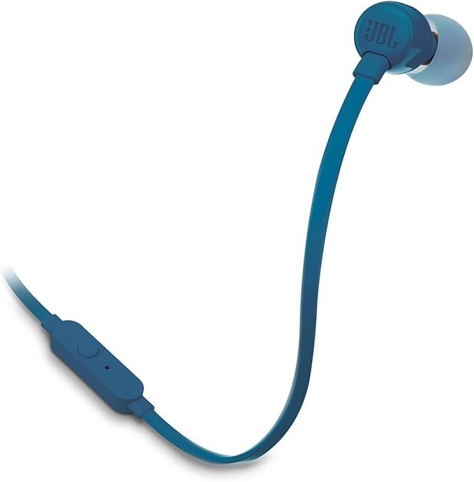 JBL Tune 110 Wired In-Ear Headphones with JBL Pure Bass Sound, Blue