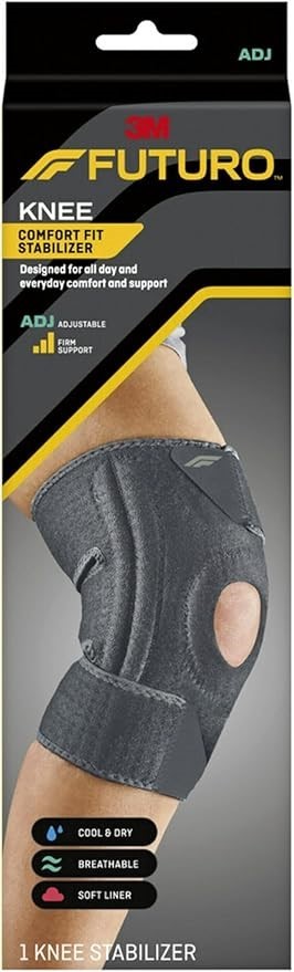 Futuro Comfort Fit Adjustable Knee Stabilizer, Grey, One Size. NB: Damaged