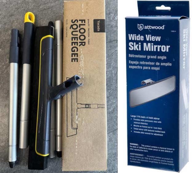 BUNDLE: YOCADA Floor Squeegee 51in Broom X Attwood 13065-4 Adjustable Wide-