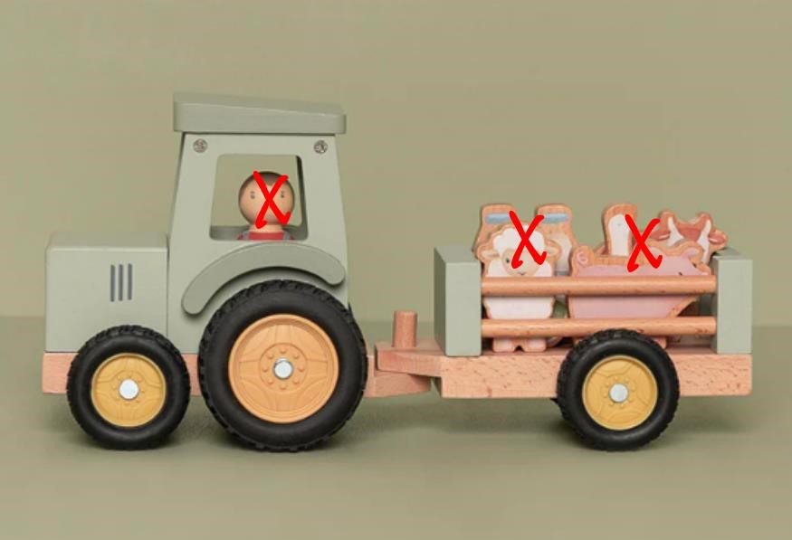 Little Farm Tractor With Trailer NB: Missing some parts, as image.