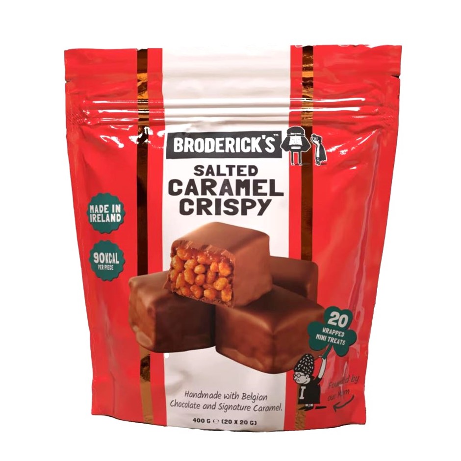 2 x Pack of 20pc BRODERICK'S Salted Caramel Crispy Handmade Belgian Chocola