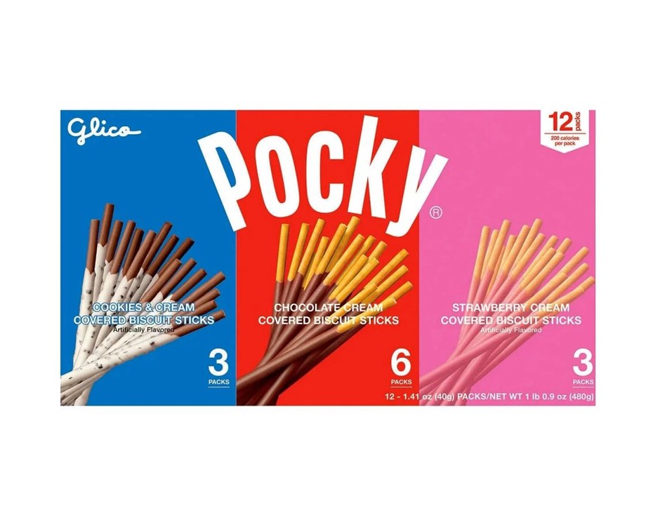 3 x Box of 12pk POCKY Variety Mix, Incl: 3x Cookies N' Cream, 3x Strawberry