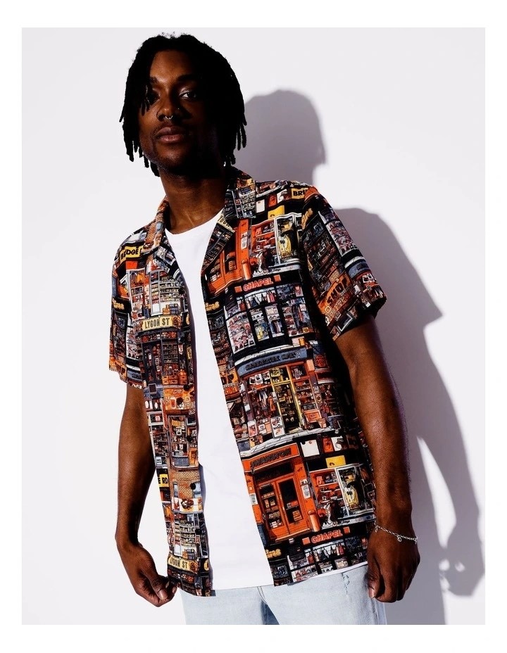 KENJI Street Sweeper Short Sleeve Linen Blend Shirt. Size XL, Colour: Assor