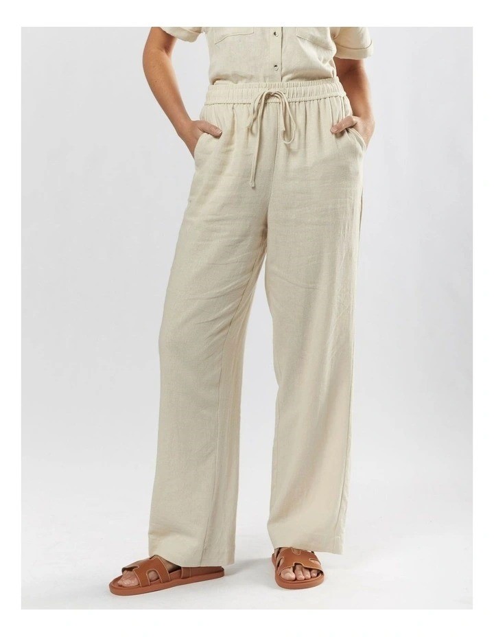 VERO MODA Aware Lina Linen Pant, Size M, Oatmeal. RRP: $99.95. NB: has been