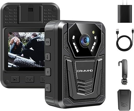 CAMMHD 4K Body Camera Wearable, 32GB Pocket Video Camera with 12H Battery,
