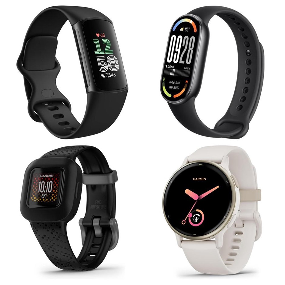 4 x Assorted Smart Watches. 1 x FITBIT Charge 6. 1 x XIAOMI Smart Band 10.