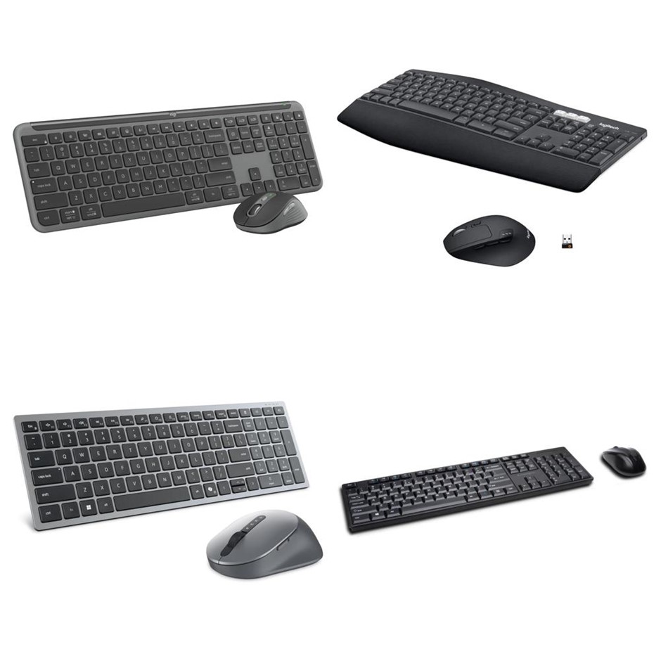4 x Assorted Keyboard Mouse Combo. 1 x LOGITECH MK950 Signature Slim Combo.