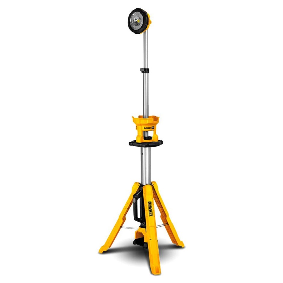 DeWALT 18V XR Li-ion Cordless LED Tripod Light - Skin Only. NB: Not Working