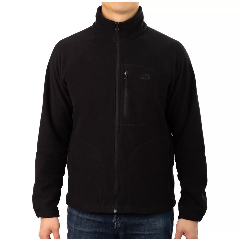 TRUE NORTH Men's Polar Fleece Jacket, Size M, Black.