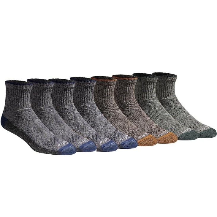 DICKIES 4 Pack Mens Dri-tech Moisture Control Quarter Socks, Multicolour, X