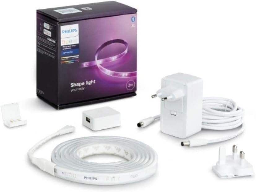 PHILIPS Hue LightStrip Plus Dimmable LED Smart Light, 2m Base Kit (Compatib
