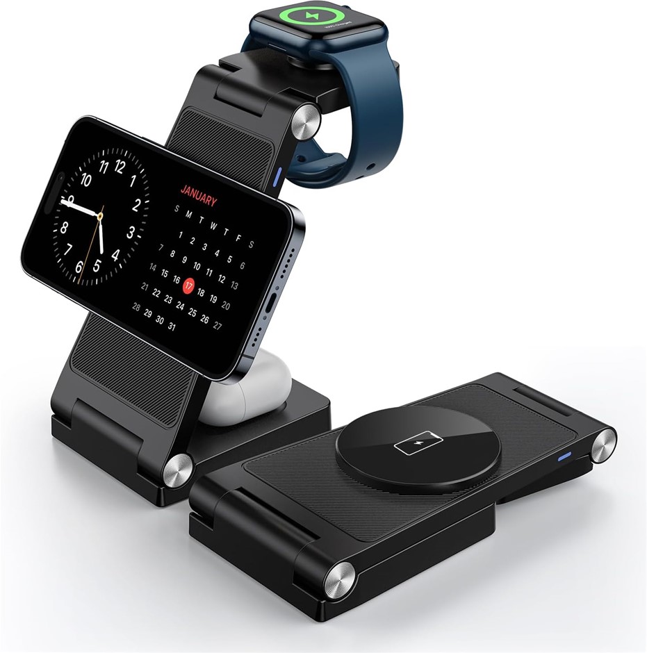 WSKEN 3 in 1 Wireless Charger for Apple, 15W Fast Wireless Charging Station