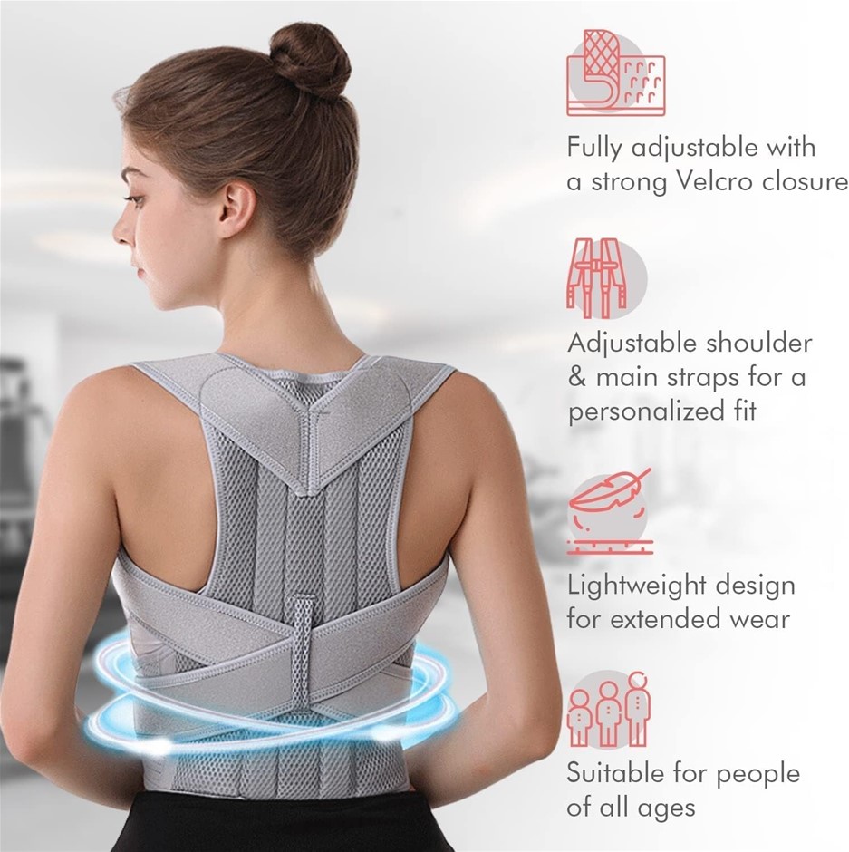 GLORY Adult Posture Corrector, Grey/Green