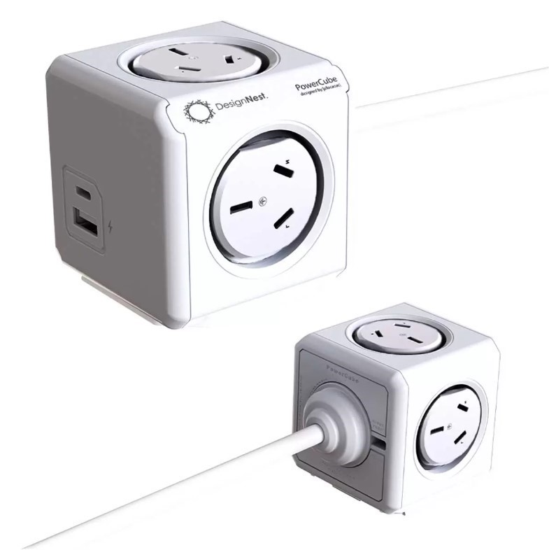 Allocacoc PowerCube With 4 Power Outlets And USB A+C Ports 2 x 1.5M