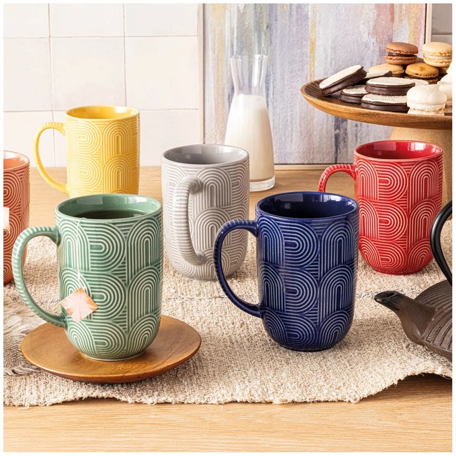 OVERANDBACK 6pc Arch Mugs, 490ml.