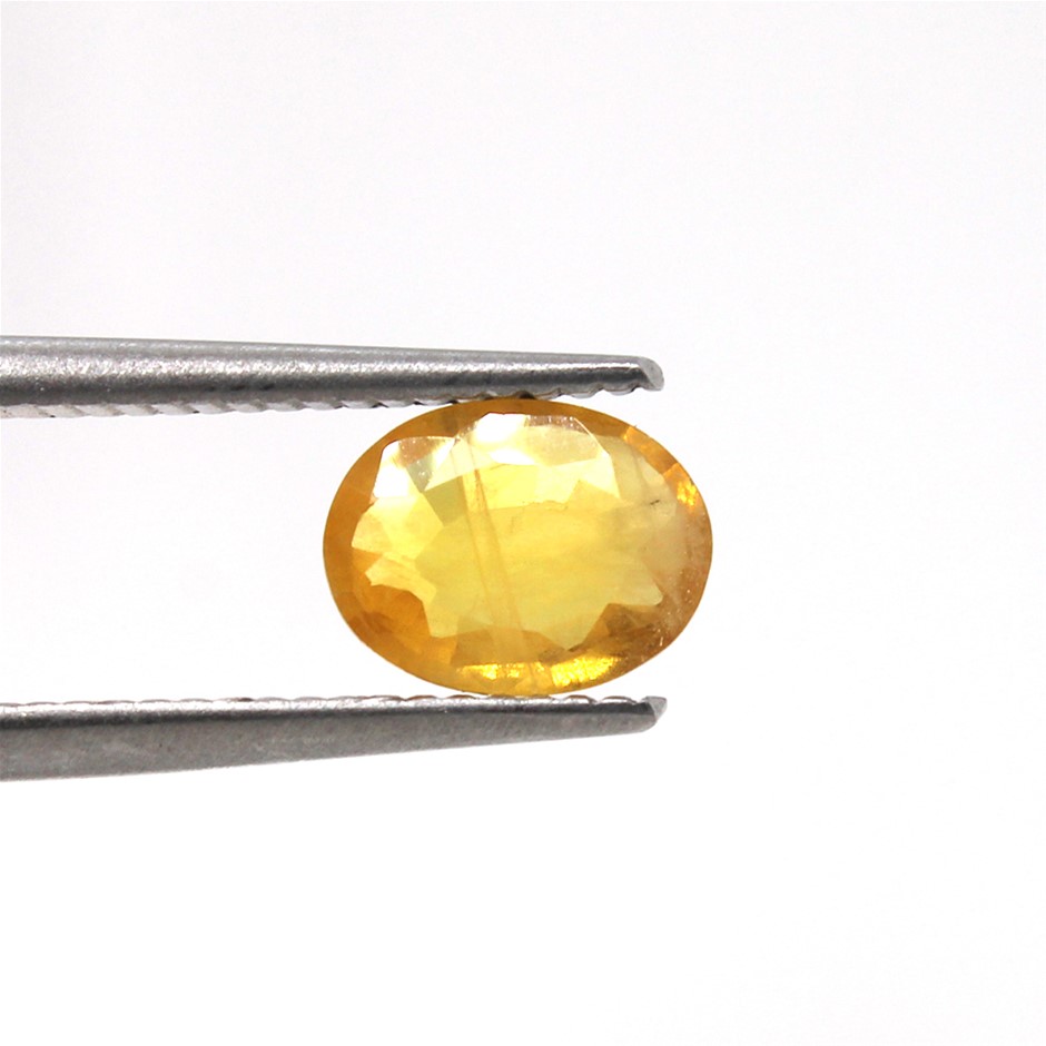 One 1.35 Ct Oval Yellow Sapphire Gemstone