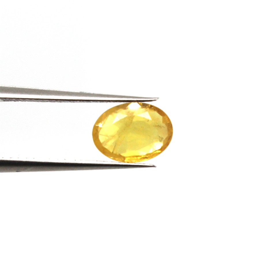 Two 2.84 Ct Oval Yellow Sapphire Gemstone