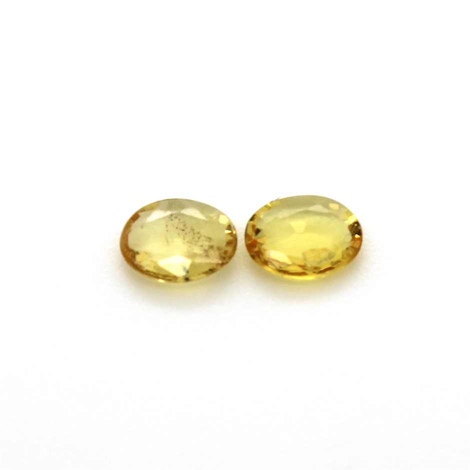 Two 0.55 Ct Oval Yellow Sapphire Gemstone