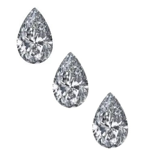 0.25 carat white fancy pear 3 diamonds