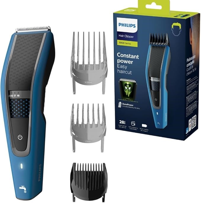 Philips Washable Hair Clipper Series 5000 with 28 Length Settings (0.5-28mm