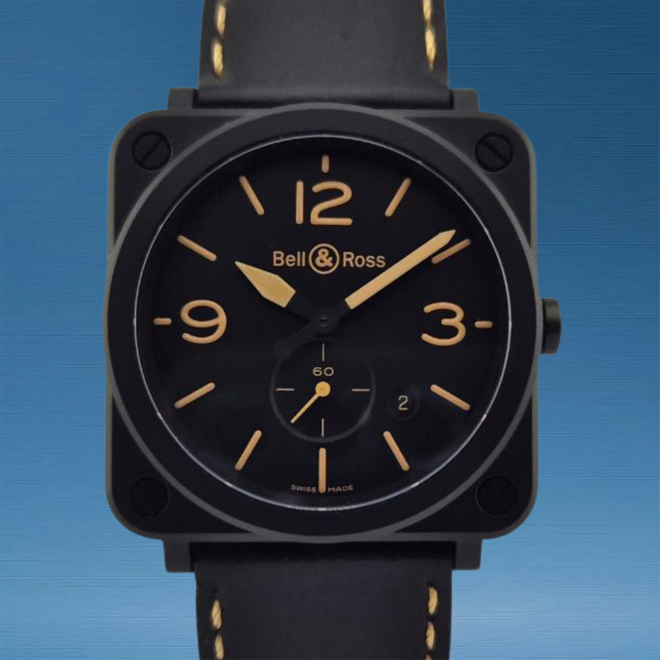 Bell & Ross BRS-64-CMBL Ceramic Black Matte 2016 BxP & COA