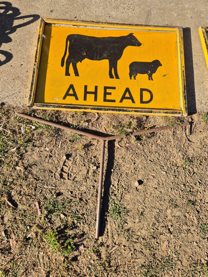 Livestock Ahead Sign