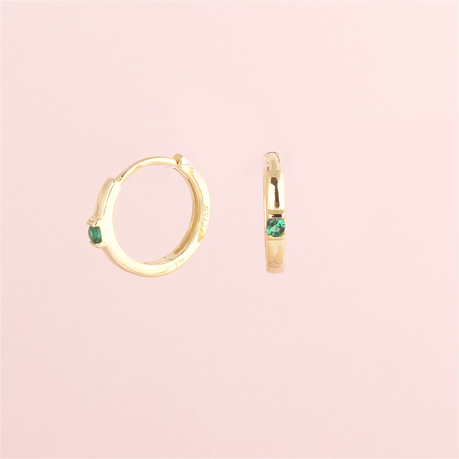 Dainty Huggie Hoop 925 Sterling Silver Earrings- 18K Gold Plated