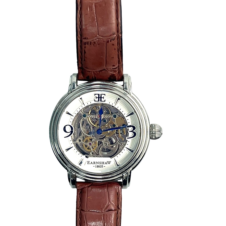 Thomas Earnshaw 1805 Skeleton Automatic Stainless Steel Watch