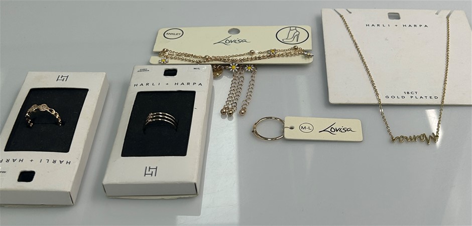 Lovisa & Harli + Harpa gold-tone Bundle w/ 18ct gold-plated “Mama” Necklace